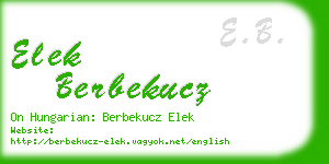 elek berbekucz business card